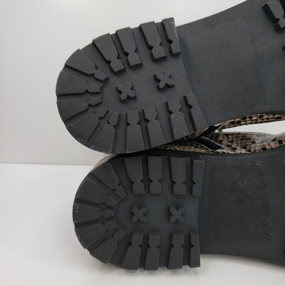 Linea Paolo Trinity Soft Leather Snake Embossed Lace/zip Combat Boots Sz 8M - Picture 8 of 10